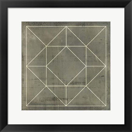 Framed Geometric Blueprint VIII Print