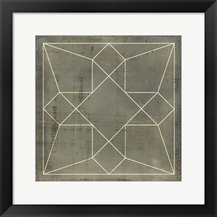 Framed Geometric Blueprint IX Print