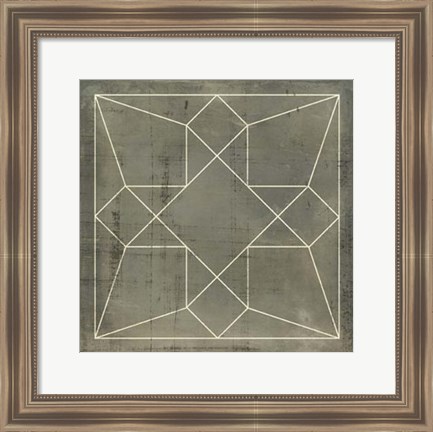 Framed Geometric Blueprint IX Print