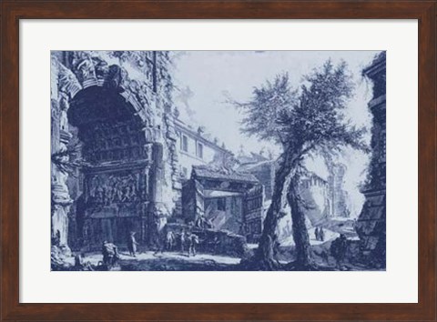 Framed Antique Blue View II Print