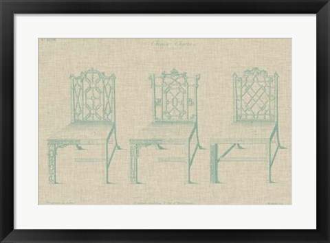 Framed Chinese Chippendale Chairs II Print