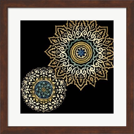 Framed Midnight Rosette I Print