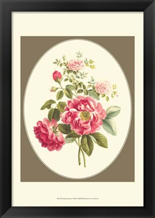 Framed Antique Bouquet I Print