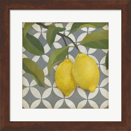 Framed Fruit and Pattern I Print