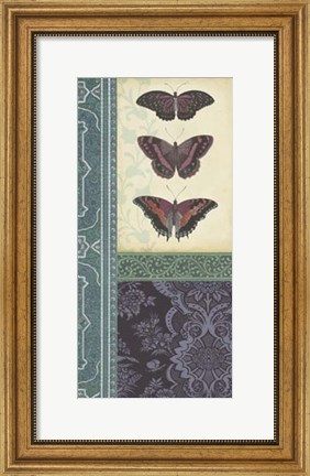 Framed Butterfly Brocade I Print