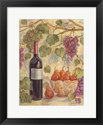 Framed Wine with Pears Print