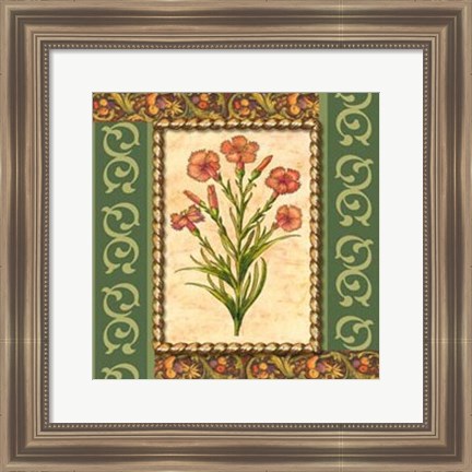 Framed Victorian Floral I Print