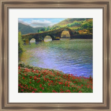 Framed River Bridge Print
