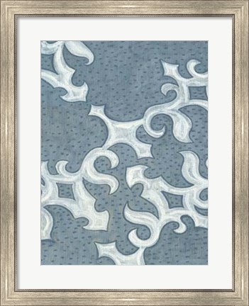 Framed Blue Ornament I Print