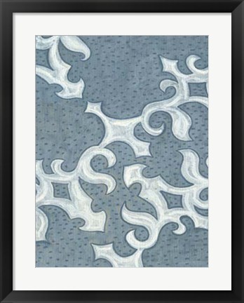 Framed Blue Ornament I Print