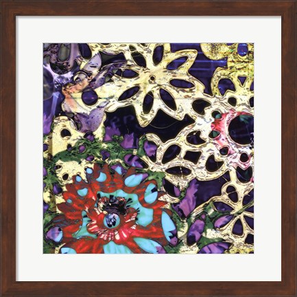 Framed Bejeweled Woodblock IV Print