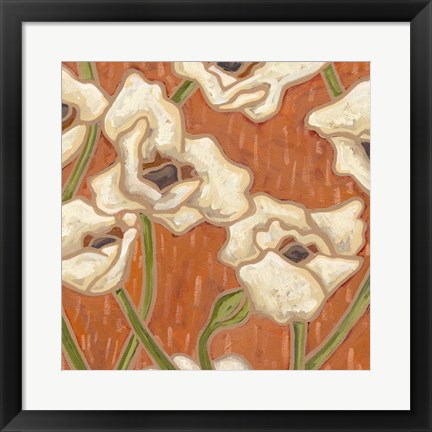 Framed Persimmon Floral I Print