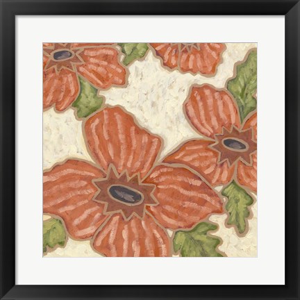 Framed Persimmon Flora II Print