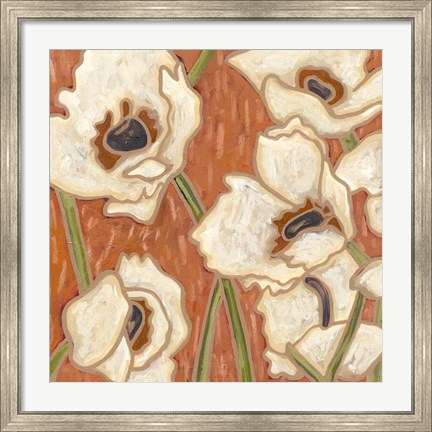 Framed Persimmon Floral III Print