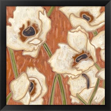 Framed Persimmon Floral III Print