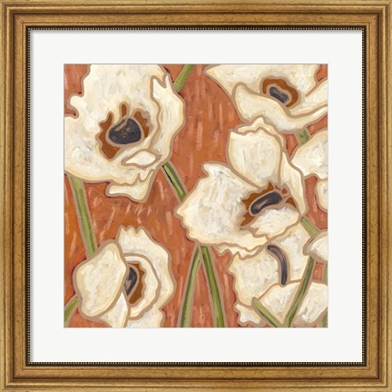 Framed Persimmon Floral III Print