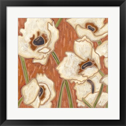 Framed Persimmon Floral III Print