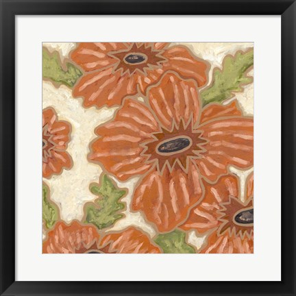 Framed Persimmon Floral IV Print