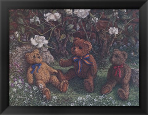 Framed Bears and Roses Print