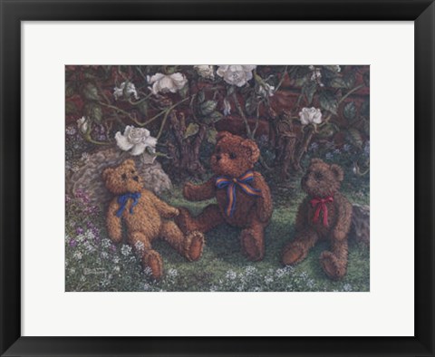 Framed Bears and Roses Print