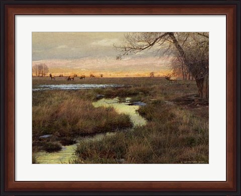 Framed Elk &amp; Creek Print