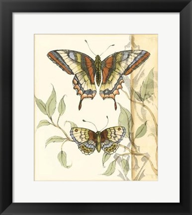 Framed Tandem Butterflies II Print