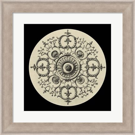 Framed Black &amp; Tan Medallion I Print