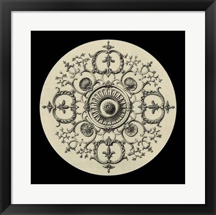 Framed Black &amp; Tan Medallion I Print