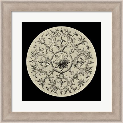 Framed Black &amp; Tan Medallion II Print