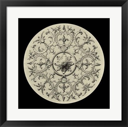 Framed Black &amp; Tan Medallion II Print