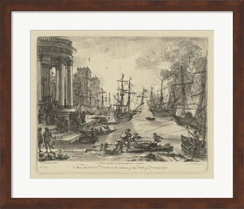 Framed Antique Harbor V Print