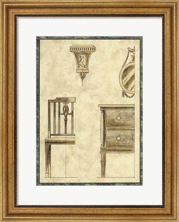 Framed Biedermeier Furniture I Print