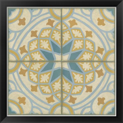 Framed No Embellish* Old World Tiles I Print