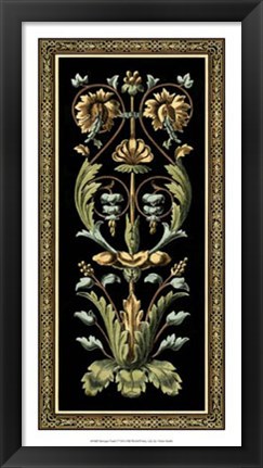 Framed Baroque Panel I Print