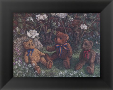 Framed Bears and Roses Print