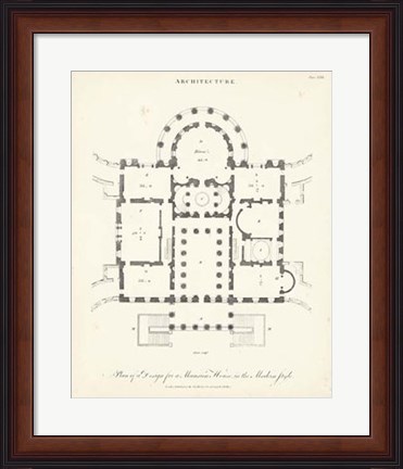 Framed Plan for a Mansion Print