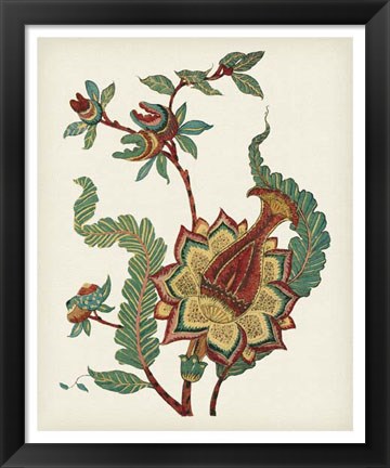 Framed Jacobean Floral I Print