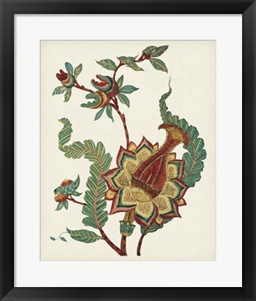 Framed Jacobean Floral I Print