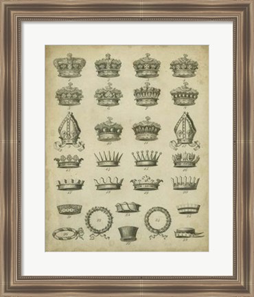 Framed Heraldic Crowns &amp; Coronets IV Print