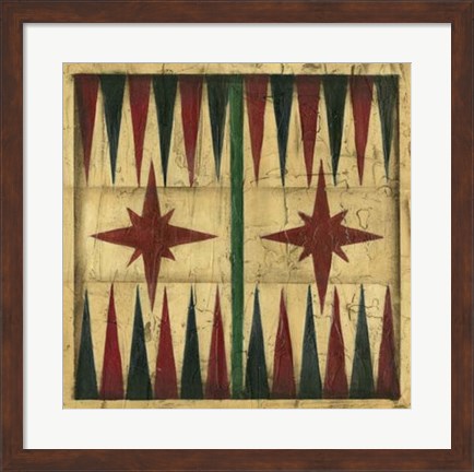 Framed Antique Backgammon Print