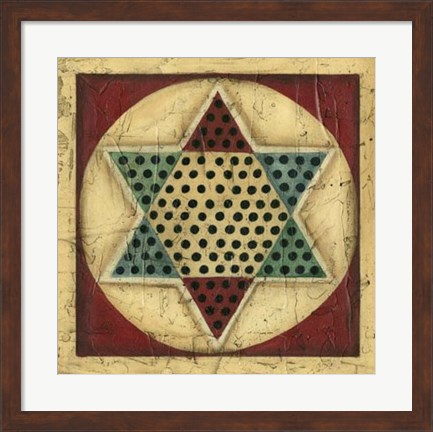 Framed Antique Chinese Checkers Print