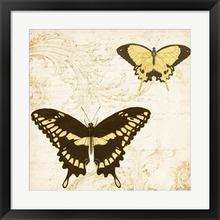 Framed Jardin des Papillons I Print