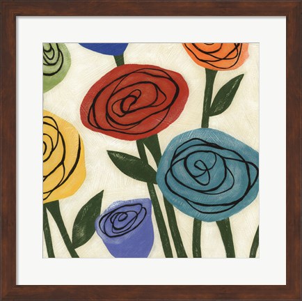 Framed Pop Roses I Print