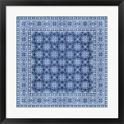 Framed Italian Mosaic in Blue I Print