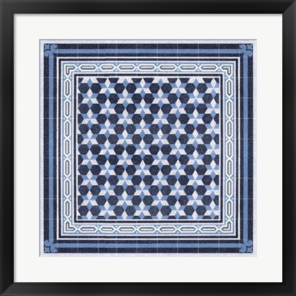 Framed Italian Mosaic in Blue III Print