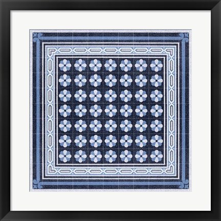 Framed Italian Mosaic in Blue IV Print