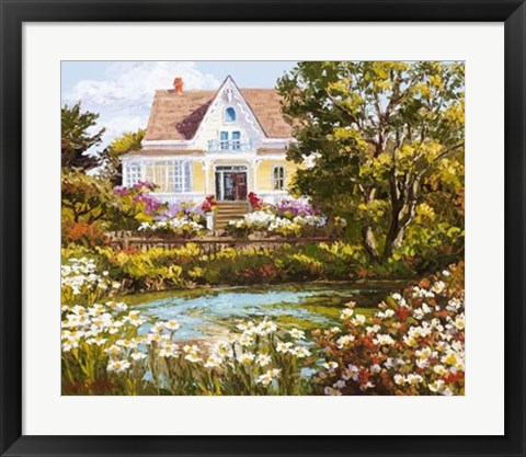 Framed Overlooking the Pond Print