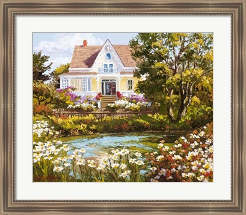 Framed Overlooking the Pond Print