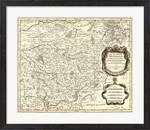 Framed Antiquarian Map I Print