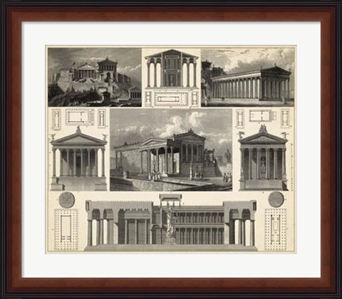 Framed Antique City Plan I Print